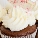Peppermint Bark Cupcakes with Peppermint Buttercream and Crushed Peppermint
