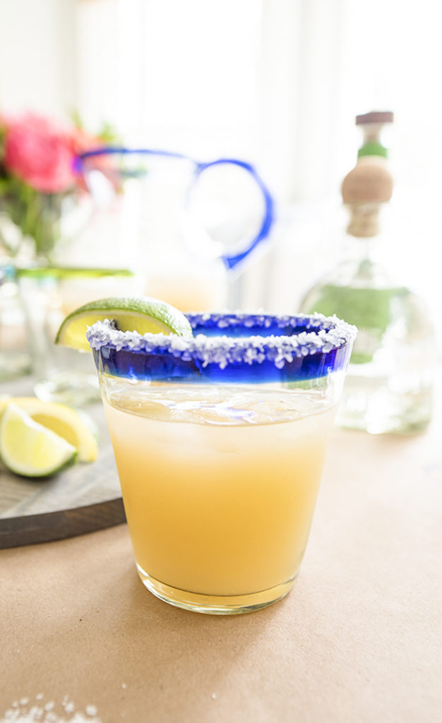 Classic Margarita with salted rim and lime garnish