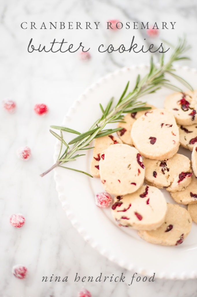 cranberry rosemary butter cookies for the holidays and Christmas