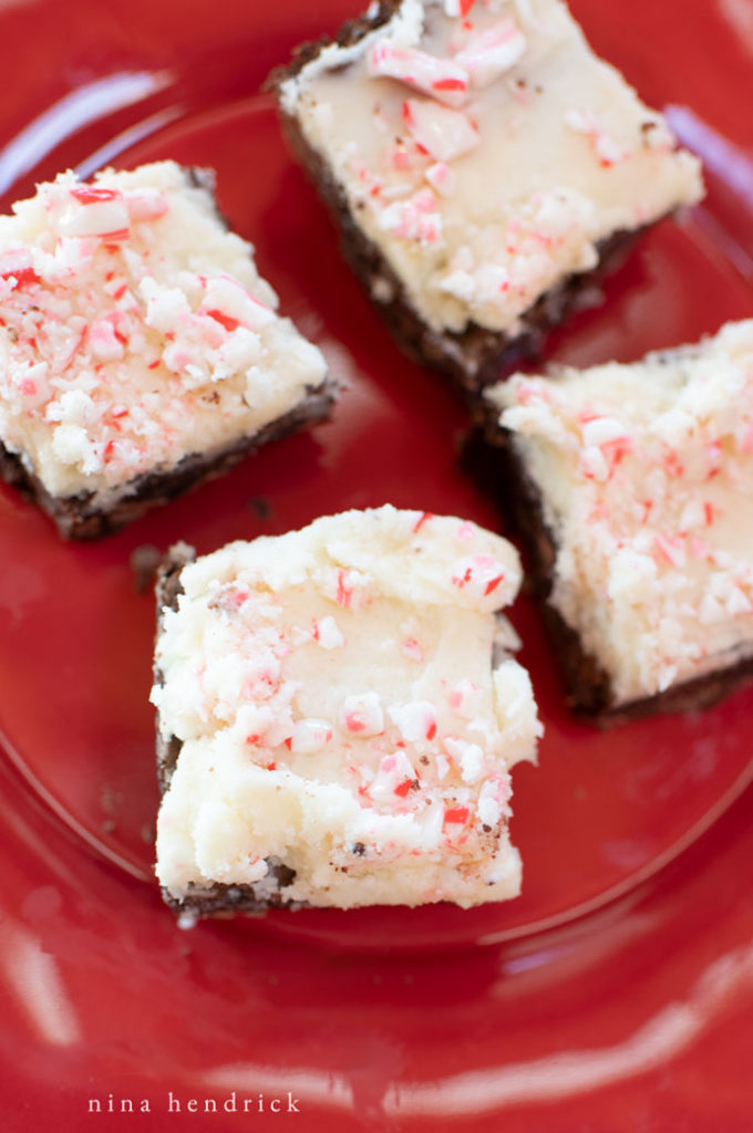 peppermint brownies with peppermint buttercream