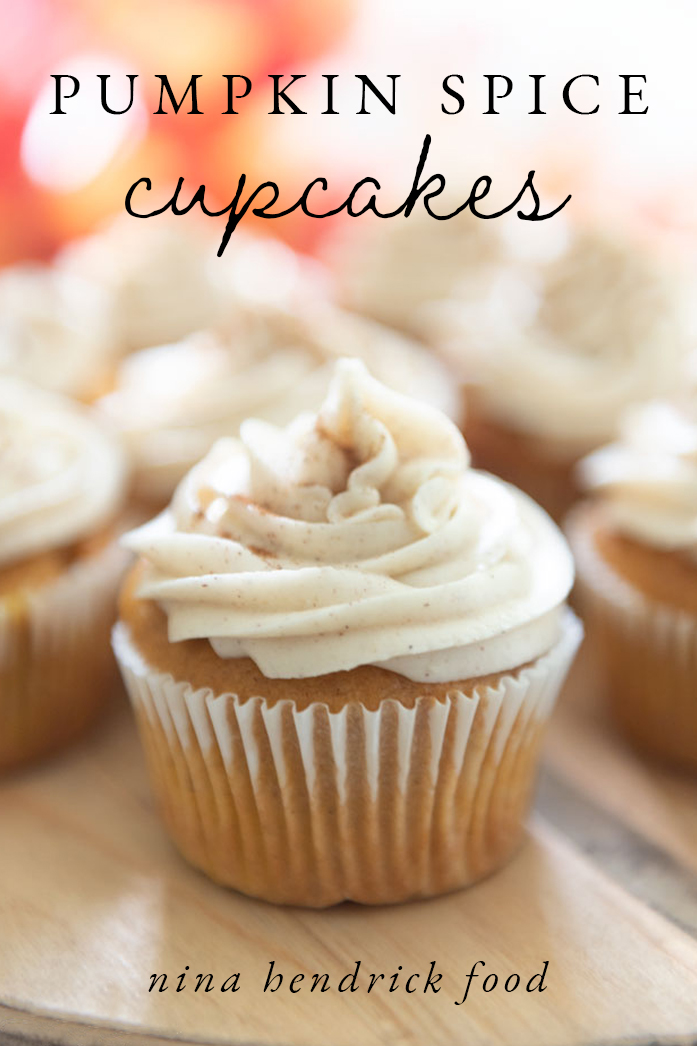 Pumpkin Spice Cupcakes with Cinnamon Cream Cheese Frosting (Video)