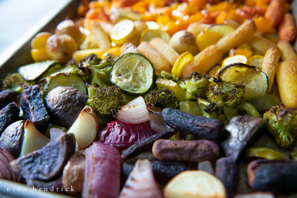 multi-colored vegetables: carrots, onions, zucchini