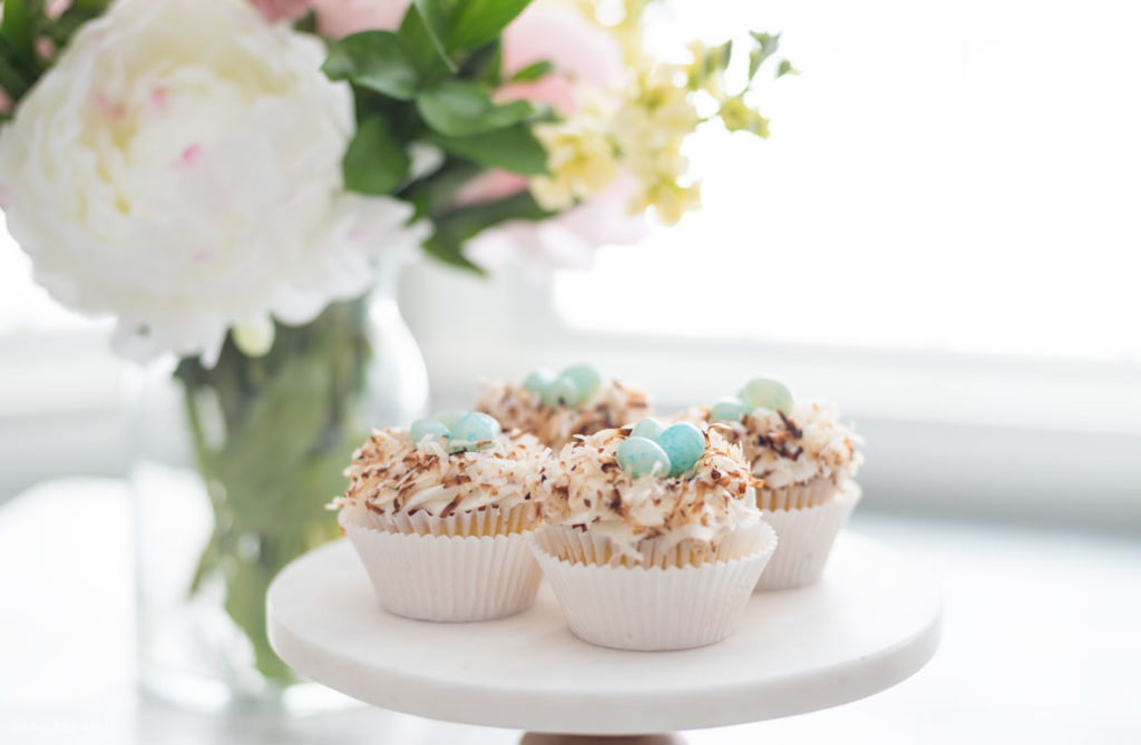 easter cupcakes with flowers